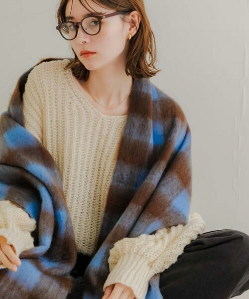SMELLY / スメリー マフラー・ショール・スヌード・ストール | ブロックチェックボリュームマフラー | 詳細17