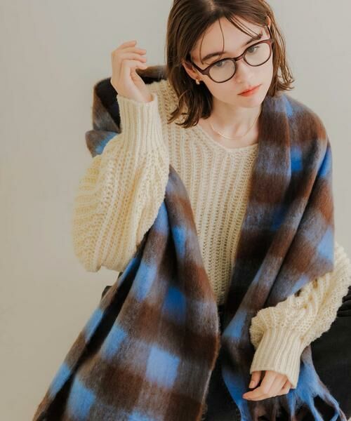 SMELLY / スメリー マフラー・ショール・スヌード・ストール | ブロックチェックボリュームマフラー | 詳細18