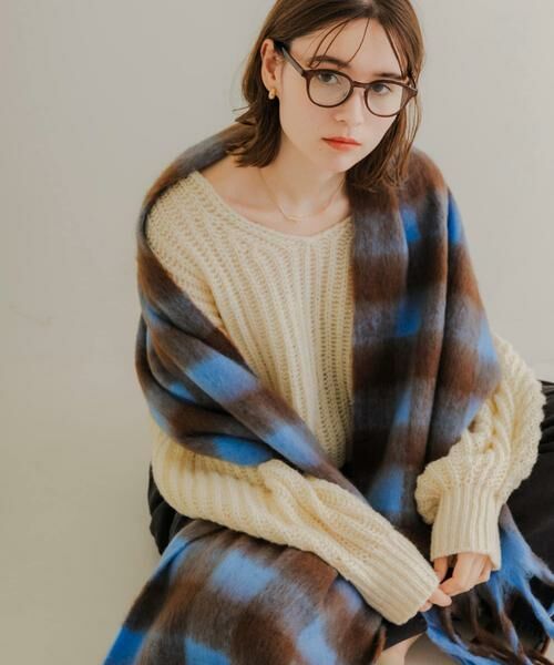 SMELLY / スメリー マフラー・ショール・スヌード・ストール | ブロックチェックボリュームマフラー | 詳細19