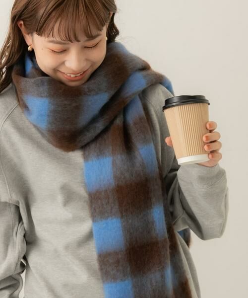 SMELLY / スメリー マフラー・ショール・スヌード・ストール | ブロックチェックボリュームマフラー | 詳細20