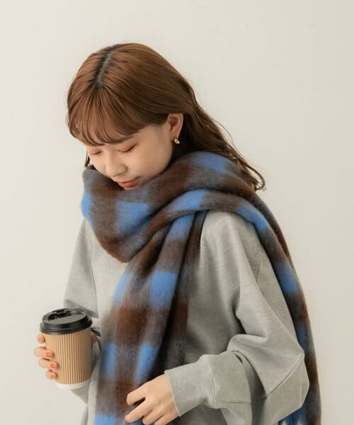 SMELLY / スメリー マフラー・ショール・スヌード・ストール | ブロックチェックボリュームマフラー | 詳細22