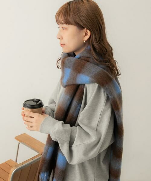 SMELLY / スメリー マフラー・ショール・スヌード・ストール | ブロックチェックボリュームマフラー | 詳細23