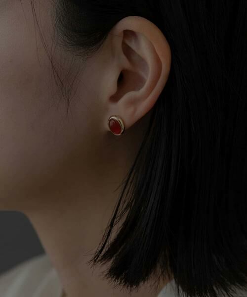 SMELLY / スメリー ピアス・イヤリング | SMELLY so’　carnelian oval pierce | 詳細4
