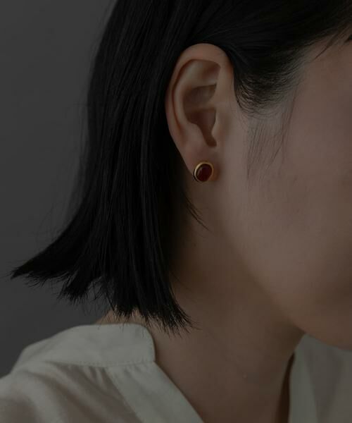 SMELLY / スメリー ピアス・イヤリング | SMELLY so’　carnelian oval pierce | 詳細5