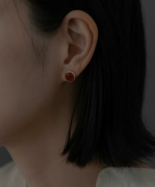 SMELLY / スメリー ピアス・イヤリング | SMELLY so’　carnelian oval pierce | 詳細7