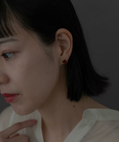 SMELLY / スメリー ピアス・イヤリング | SMELLY so’　carnelian oval pierce | 詳細8