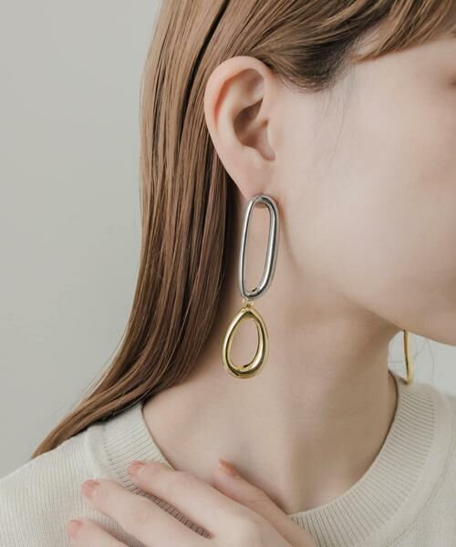 SMELLY / スメリー ピアス・イヤリング | コンビメタルオーバルピアス | 詳細4