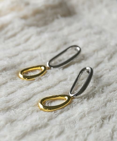 SMELLY / スメリー ピアス・イヤリング | コンビメタルオーバルピアス | 詳細8