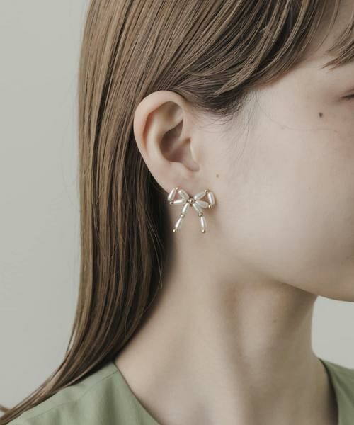 SMELLY / スメリー ピアス・イヤリング | パールメタルリボンピアス | 詳細3