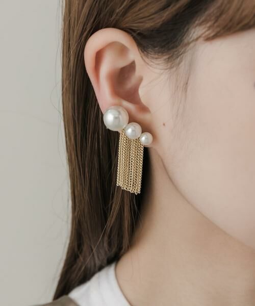 SMELLY / スメリー ピアス・イヤリング | グラデーションパールチェーンイヤリング | 詳細1