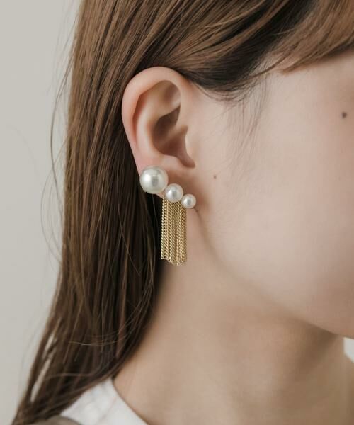 SMELLY / スメリー ピアス・イヤリング | グラデーションパールチェーンイヤリング | 詳細2