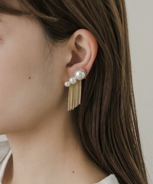 SMELLY / スメリー ピアス・イヤリング | グラデーションパールチェーンイヤリング | 詳細3