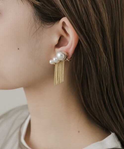 SMELLY / スメリー ピアス・イヤリング | グラデーションパールチェーンイヤリング | 詳細4