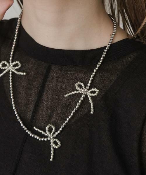 SMELLY / スメリー ネックレス・ペンダント・チョーカー | メタルビーズリボンネックレス | 詳細1