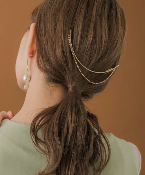 SMELLY / スメリー ヘアアクセサリー | カーブバーボールチェーンバックコーム | 詳細2