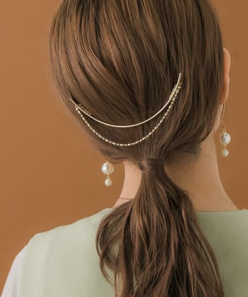 SMELLY / スメリー ヘアアクセサリー | カーブバーボールチェーンバックコーム | 詳細3