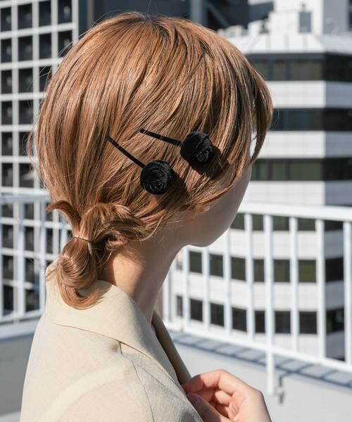 SMELLY / スメリー カチューシャ・カチューム・その他 | ベロアローズ2セットピン（ブラック）