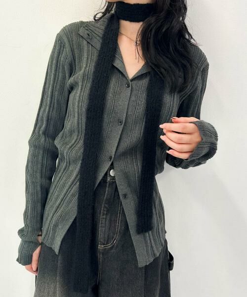 SMELLY / スメリー マフラー・ショール・スヌード・ストール | スリムニットマフラー | 詳細14