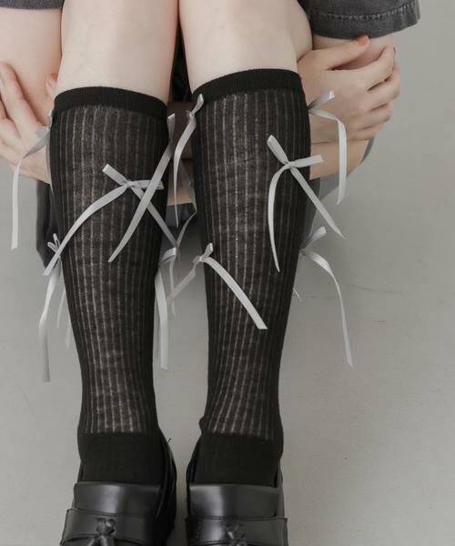 SMELLY / スメリー ソックス | リボンハイソックス | 詳細9