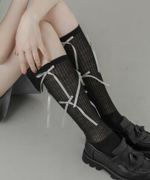 SMELLY / スメリー ソックス | リボンハイソックス | 詳細10
