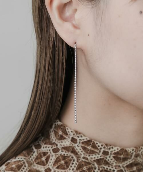 SMELLY / スメリー ピアス・イヤリング | ビジューチェーンピアス（シルバー）