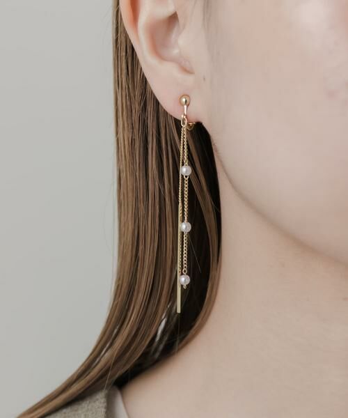 SMELLY / スメリー ピアス・イヤリング | ミニパールチェーンイヤリング | 詳細1