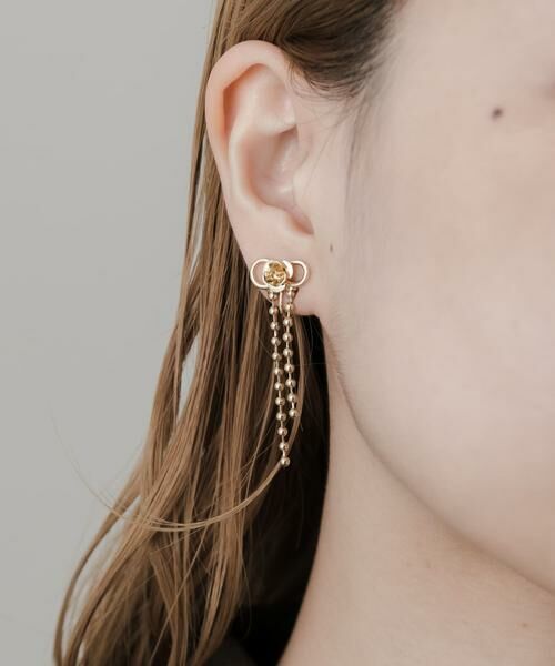 SMELLY / スメリー ピアス・イヤリング | ローズリボンボールチェーンイヤリング | 詳細3