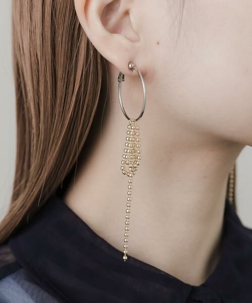 SMELLY / スメリー ピアス・イヤリング | ボールチェーンフープイヤリング | 詳細1