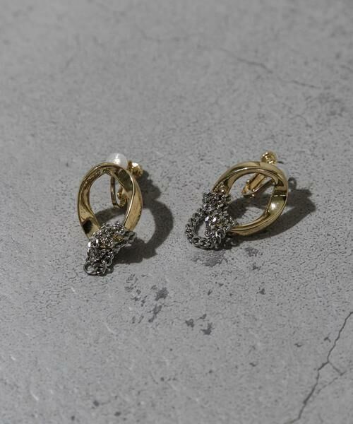 SMELLY / スメリー ピアス・イヤリング | オーバルロールチェーンイヤリング | 詳細1