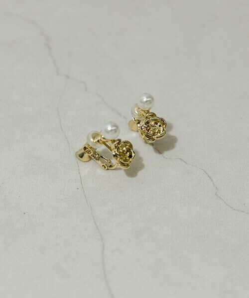 SMELLY / スメリー ピアス・イヤリング | パールメタルフラワーイヤリング | 詳細1
