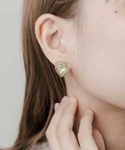 SMELLY / スメリー ピアス・イヤリング | ビジューマットクリアハートイヤリング | 詳細3
