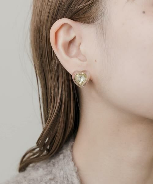 SMELLY / スメリー ピアス・イヤリング | ビジューマットクリアハートイヤリング | 詳細4