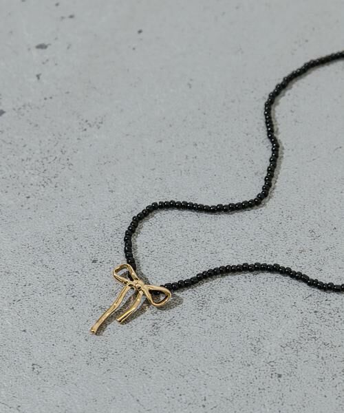 SMELLY / スメリー ネックレス・ペンダント・チョーカー | ビーズメタルリボントップネックレス | 詳細2