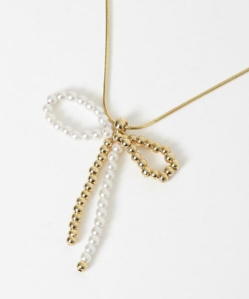 SMELLY / スメリー ネックレス・ペンダント・チョーカー | メタルパールビーズリボンネックレス | 詳細5