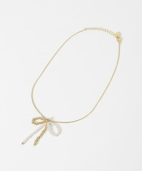 SMELLY / スメリー ネックレス・ペンダント・チョーカー | メタルパールビーズリボンネックレス | 詳細6