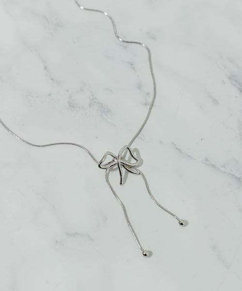 SMELLY / スメリー ネックレス・ペンダント・チョーカー | メタルニュアンスリボンループタイネックレス | 詳細1