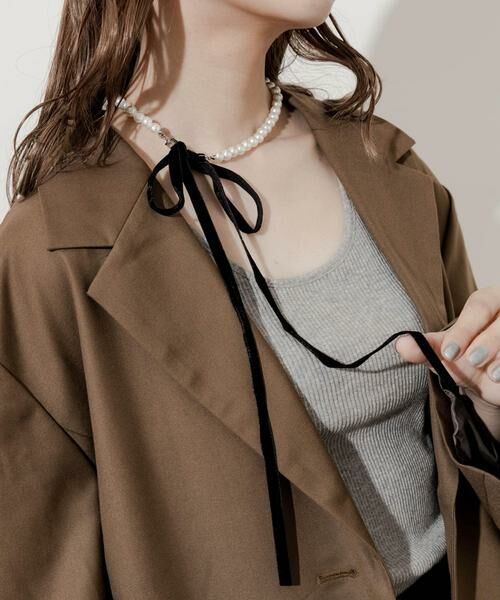 SMELLY / スメリー ネックレス・ペンダント・チョーカー | ベロアリボンパールネックレス | 詳細2