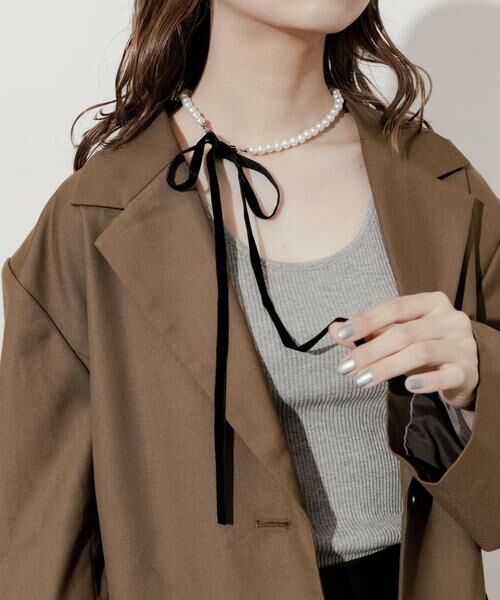 SMELLY / スメリー ネックレス・ペンダント・チョーカー | ベロアリボンパールネックレス | 詳細4