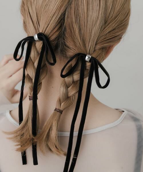 SMELLY / スメリー ヘアアクセサリー | 『WEB/一部店舗限定』ベロアリボン2セットヘアカフ | 詳細1