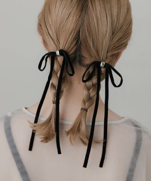 SMELLY / スメリー ヘアアクセサリー | 『WEB/一部店舗限定』ベロアリボン2セットヘアカフ（ブラック）