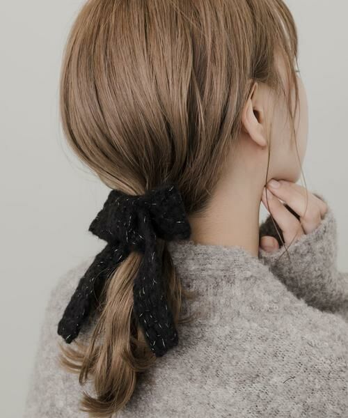 SMELLY / スメリー ヘアゴム・シュシュ | ニットビッグリボンヘアカフ | 詳細8
