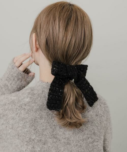SMELLY / スメリー ヘアゴム・シュシュ | ニットビッグリボンヘアカフ | 詳細10