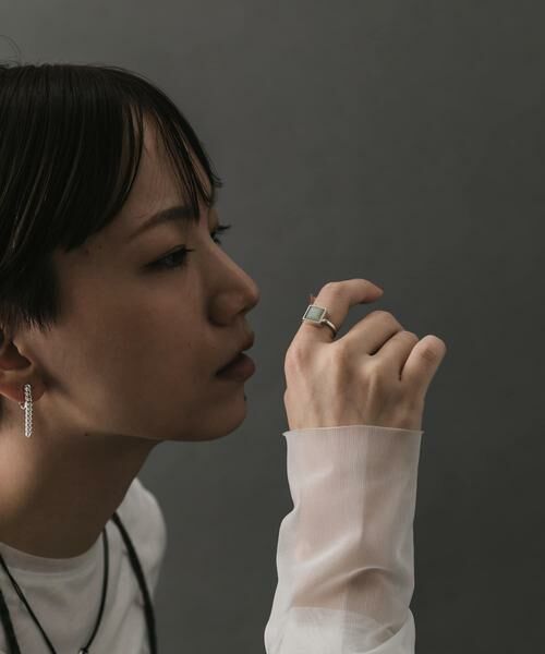 SMELLY / スメリー リング | SMELLY so’　square amazonite ring | 詳細5