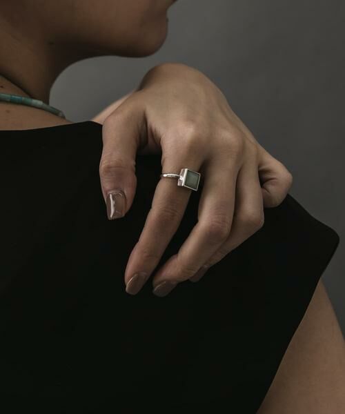SMELLY / スメリー リング | SMELLY so’　square amazonite ring | 詳細8