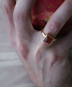 SMELLY / スメリー リング | SMELLY so’　square carnelian ring