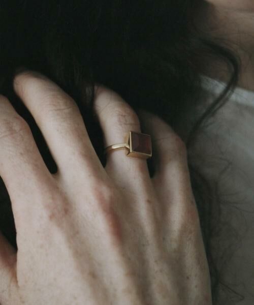 SMELLY / スメリー リング | SMELLY so’　square carnelian ring | 詳細1