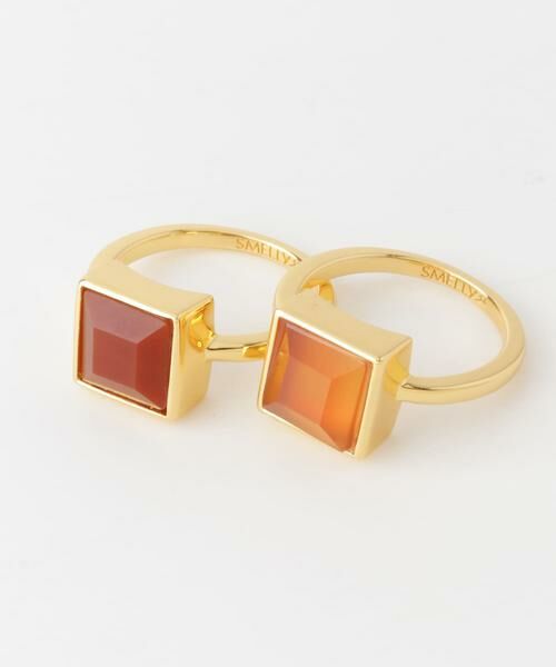SMELLY / スメリー リング | SMELLY so’　square carnelian ring | 詳細15