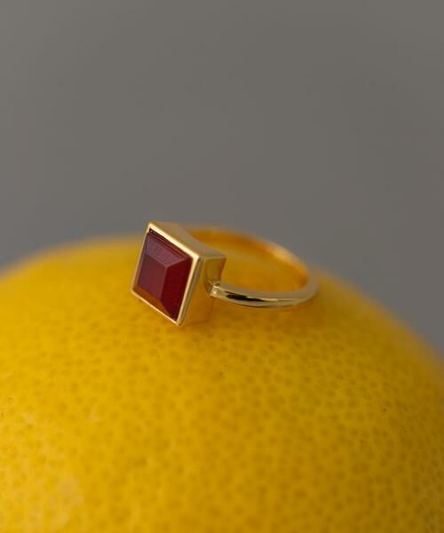 SMELLY / スメリー リング | SMELLY so’　square carnelian ring | 詳細3