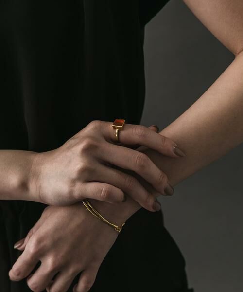 SMELLY / スメリー リング | SMELLY so’　square carnelian ring | 詳細6
