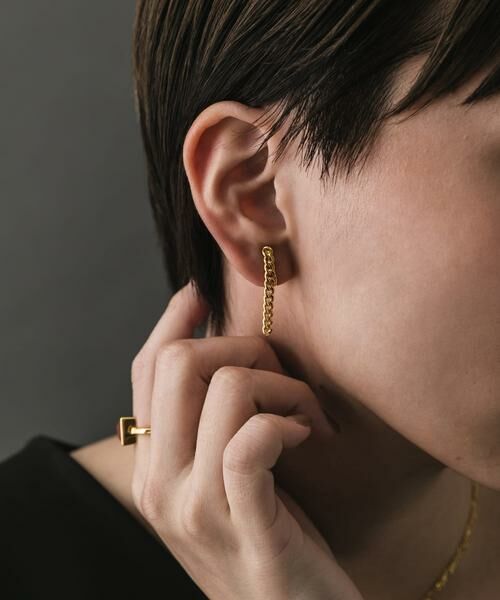 SMELLY / スメリー ピアス・イヤリング | SMELLY so’　asymmetry chain earring | 詳細4